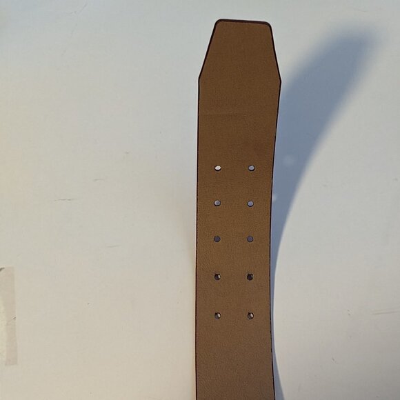 Y2K Belt Vegan Leather Anne Klein 2 Prong Silver Tone Retro Red 90's - Picture 7 of 7